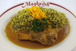 Maykadeh, baghali polo